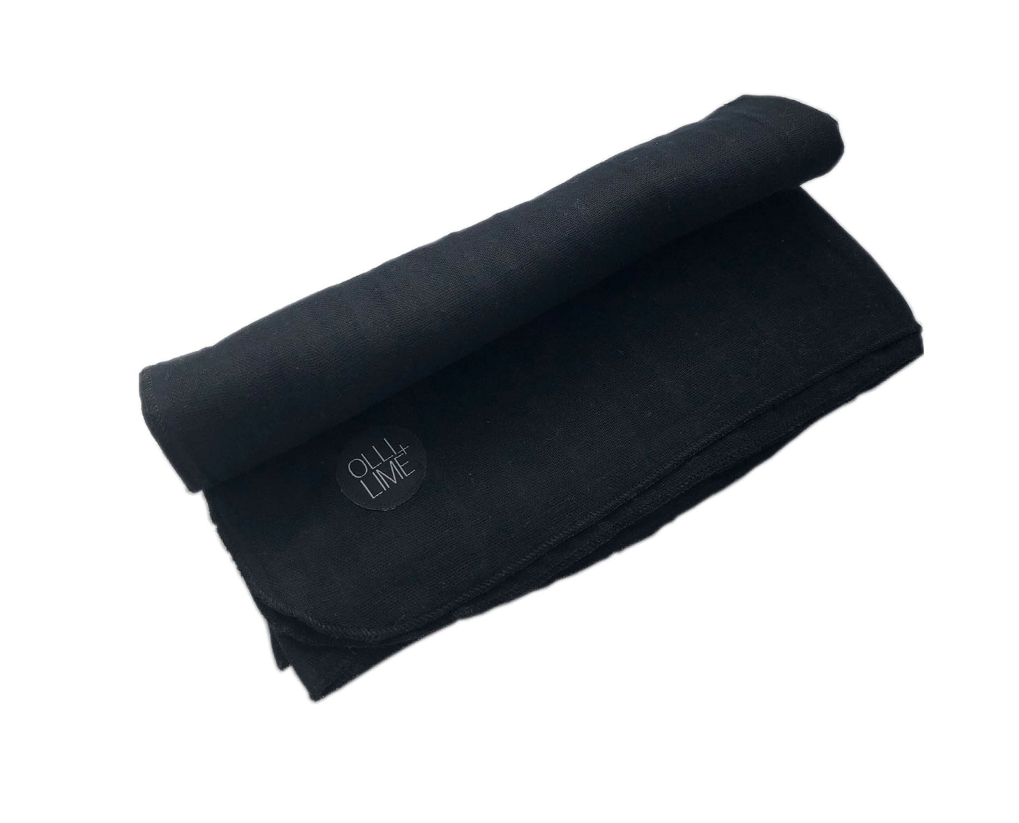 Midnight Black Double Gauze Swaddle Blanket - Olli+Lime